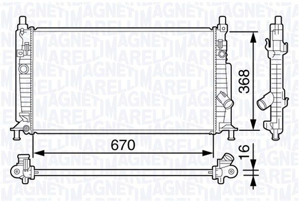 MAGNETI MARELLI Radiaator,mootorijahutus 350213134500